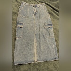 Denim Cargo Skirt